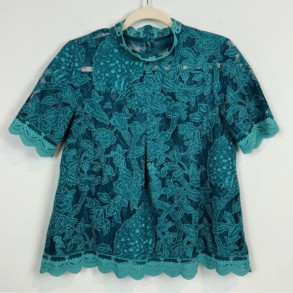 Anthropologie Tops - Anthropologie HD in Paris Teal Lace Blouse 4